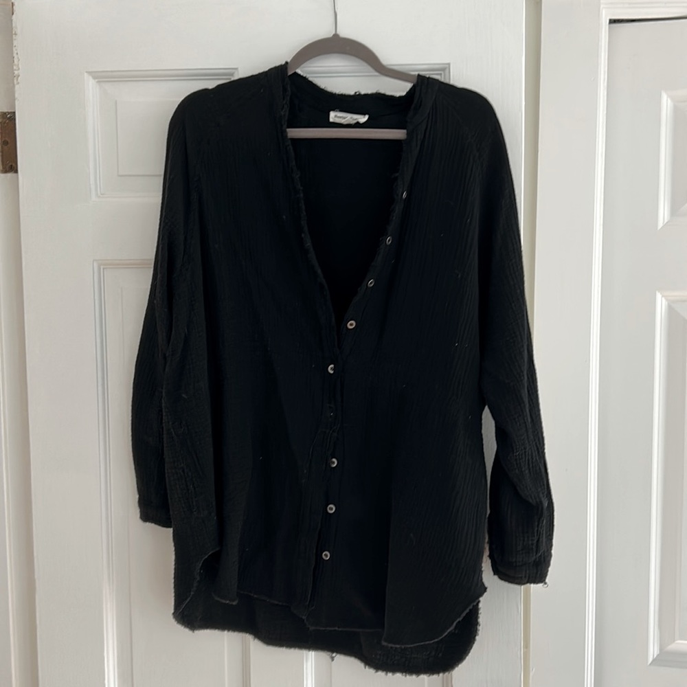 Oversized button down shirt dress